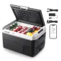 VEVOR Nevera Portátil para Coche 40 L, Zona Única, Refrigerador para Coche con Compresor 12/24 V CC y 100-240 V CA, Temperatura Ajustable de -20 °C a 20 °C, para Autocaravanas, Camping, Viajes