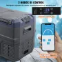 VEVOR Nevera de Compresión Portátil 32 L Mini Nevera para Coche 12/24V CC y 100-240V CA Caja Enfriadora de Doble Zona Temperatura Ajustable de -20°C a 20°C para Camión Barco Casa Camping