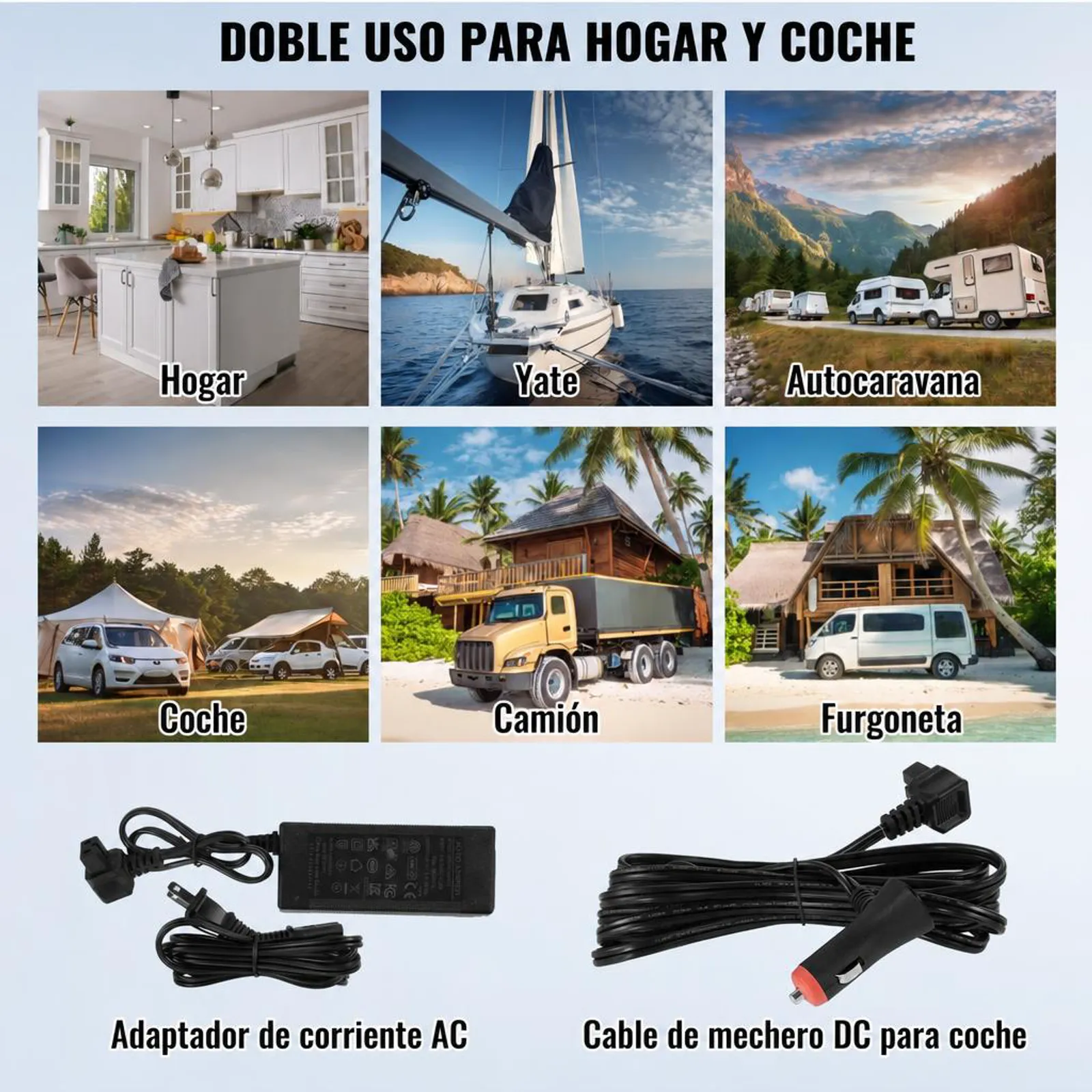 VEVOR Nevera de Compresión Portátil 32 L Mini Nevera para Coche 12/24V CC y 100-240V CA Caja Enfriadora de Doble Zona Temperatura Ajustable de -20°C a 20°C para Camión Barco Casa Camping