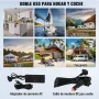VEVOR Nevera de Compresión Portátil 32 L Mini Nevera para Coche 12/24V CC y 100-240V CA Caja Enfriadora de Doble Zona Temperatura Ajustable de -20°C a 20°C para Camión Barco Casa Camping
