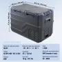 VEVOR Nevera de Compresión Portátil 32 L Mini Nevera para Coche 12/24V CC y 100-240V CA Caja Enfriadora de Doble Zona Temperatura Ajustable de -20°C a 20°C para Camión Barco Casa Camping