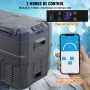 VEVOR Nevera de Compresión Portátil 32 L Mini Nevera para Coche de Doble Zona Temperatura Ajustable de -20 °C a 20 °C Nevera Portátil 12/24 V CC y 100-240 V CA para Camión, Barco, Casa, Camping