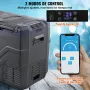 VEVOR Nevera de Compresión Portátil 39 L Mini Nevera para Coche 12/24V CC y 100-240V CA Caja Enfriadora de Doble Zona Temperatura Ajustable de -20°C a 20°C para Camión Barco Casa Camping