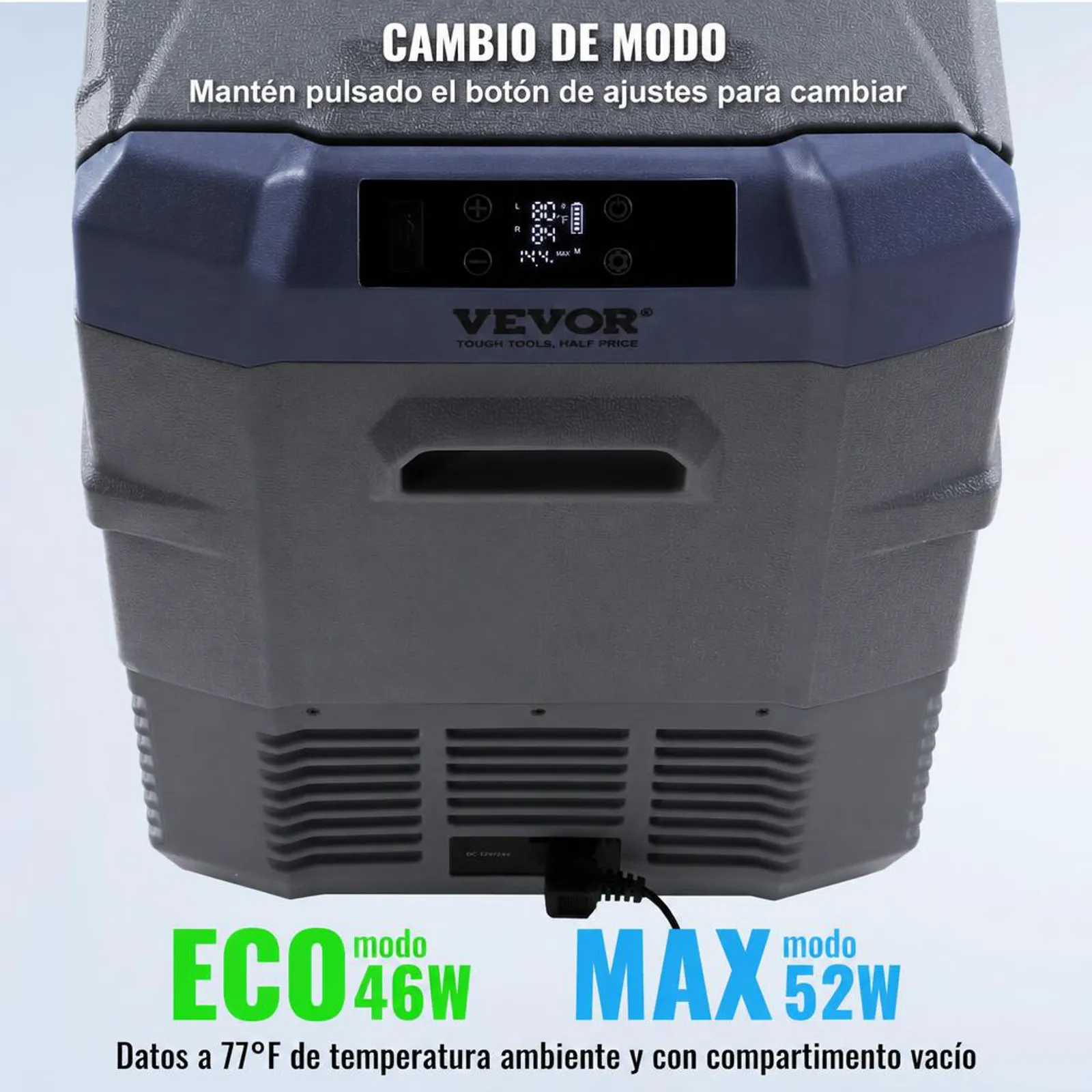 VEVOR Nevera de Compresión Portátil 39 L Mini Nevera para Coche 12/24V CC y 100-240V CA Caja Enfriadora de Doble Zona Temperatura Ajustable de -20°C a 20°C para Camión Barco Casa Camping