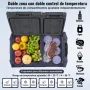 VEVOR Nevera de Compresión Portátil 40 L Mini Nevera para Coche de Doble Zona Temperatura Ajustable de -20 °C a 20 °C Nevera Portátil 12/24 V CC y 100-240 V CA para Camión, Barco, Casa, Camping