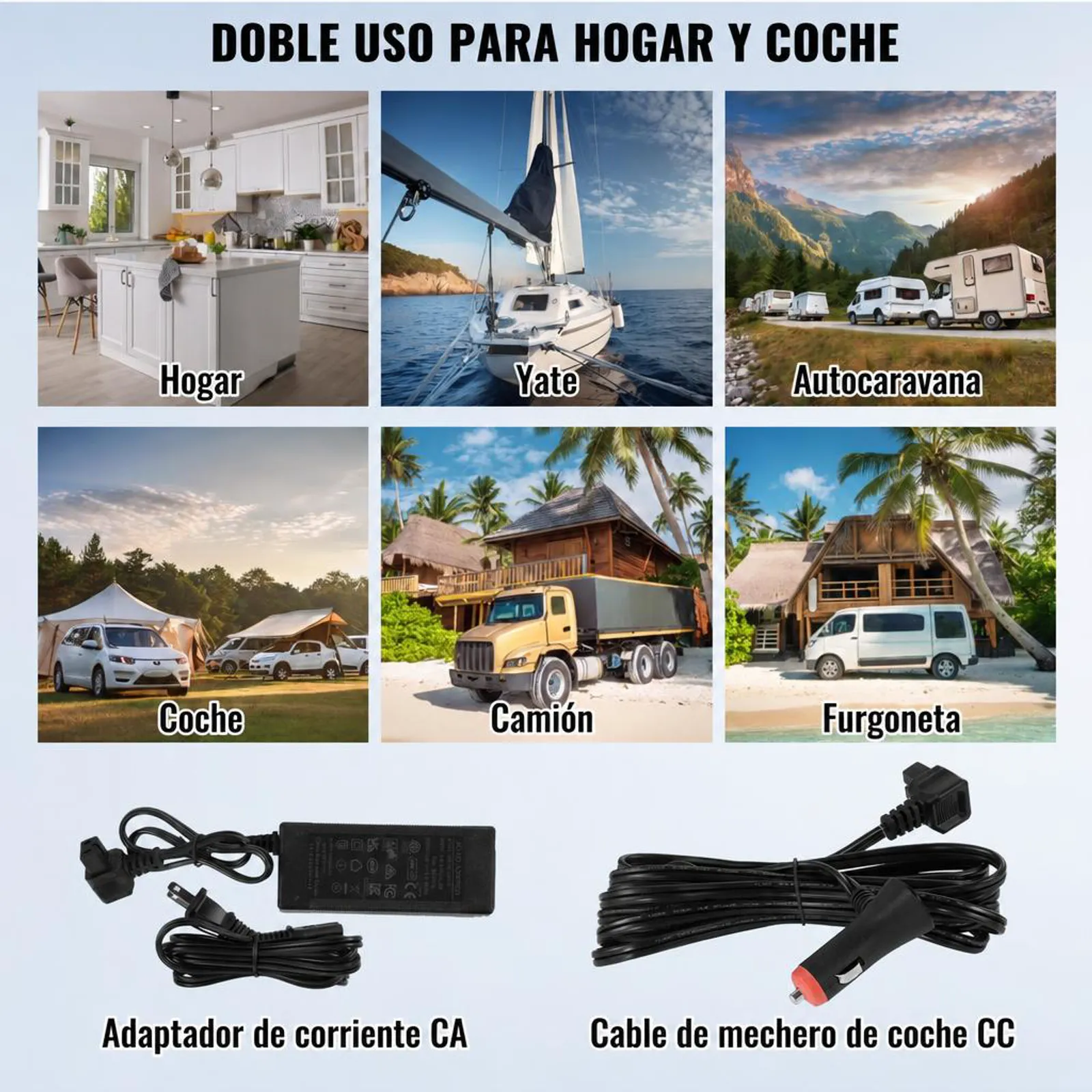 VEVOR Nevera de Compresión Portátil 40 L Mini Nevera para Coche de Doble Zona Temperatura Ajustable de -20 °C a 20 °C Nevera Portátil 12/24 V CC y 100-240 V CA para Camión, Barco, Casa, Camping