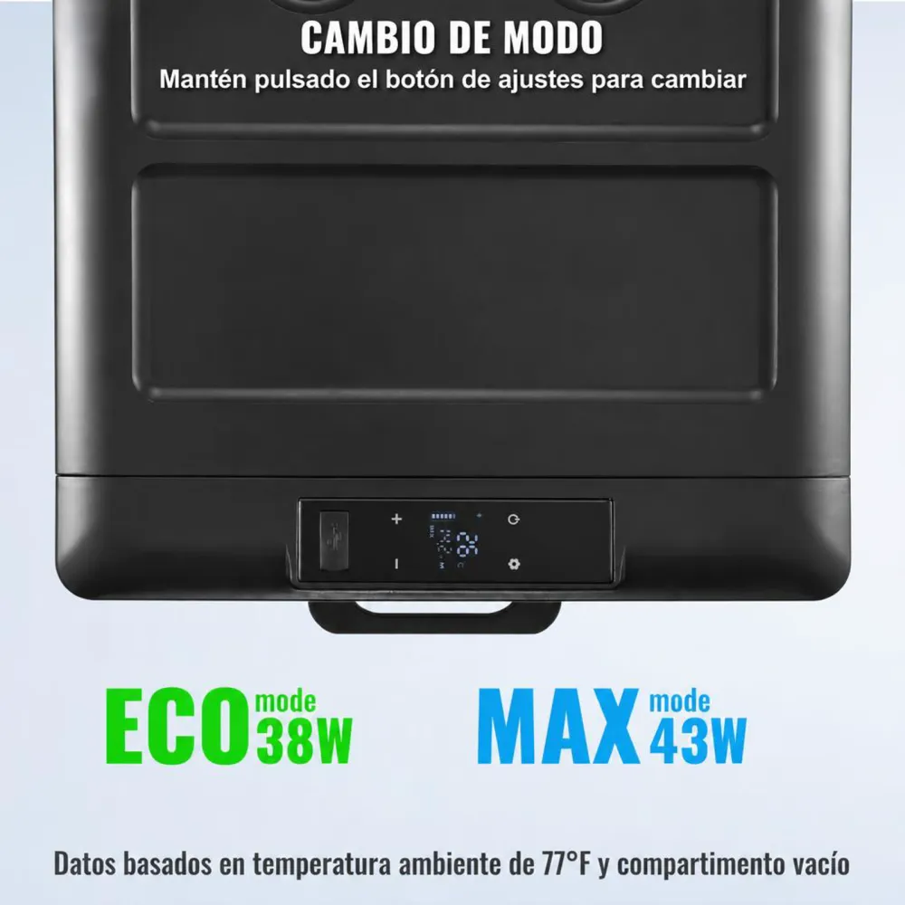 VEVOR Nevera de Compresión Portátil 70 L Mini Nevera para Coche 12/24V CC y 100-240V CA Caja Enfriadora de Zona Única Temperatura Ajustable de -20°C a 20°C para Camión Barco Casa Camping