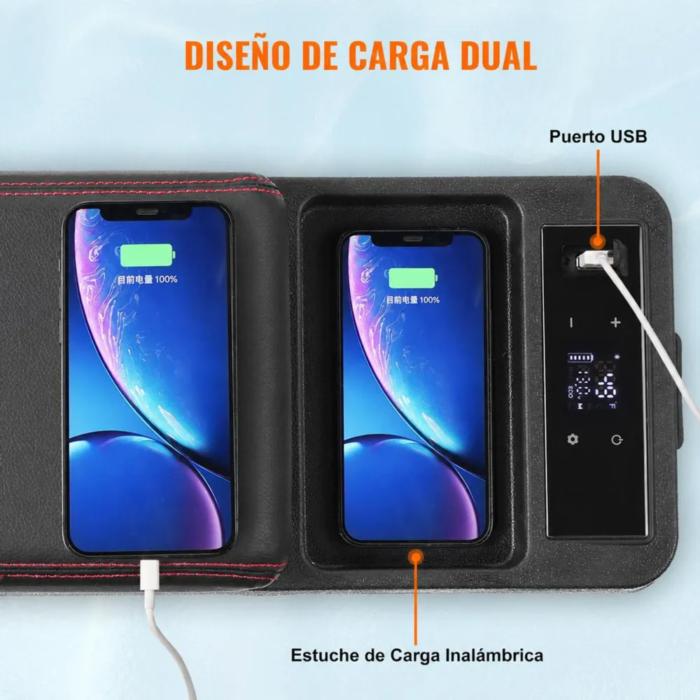 VEVOR Nevera de Compresión Portátil 8 L Mini Nevera con Reposabrazos para Coche 12/24V CC y 100-240V CA Mini Nevera de Zona Única -20°C a 20°C Ajustable para Coche Camión Barco Casa Camping