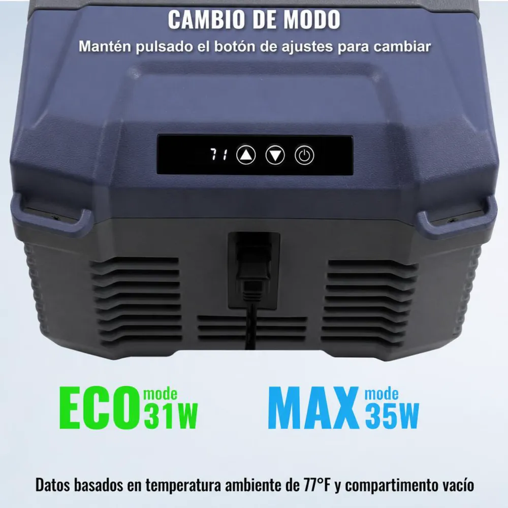 VEVOR Nevera de Compresión Portátil 9 L Mini Nevera para Coche 12/24V DC y 100-240V AC Caja Enfriadora de Zona Única Temperatura Ajustable de -20°C a 20°C para Camión Barco Casa Camping