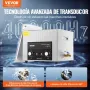 VEVOR Limpiador Ultrasónico 15 L con Temporizador de Calentamiento y Cesta Equipo de Limpieza Ultrasónico Digital Profesional 360 W para Relojes Instrumentos Gafas Monedas Piezas de Metal Plata