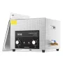 VEVOR Limpiador Ultrasónico 15 L con Temporizador de Calentamiento y Cesta Equipo de Limpieza Ultrasónico Digital Profesional 360 W para Relojes Instrumentos Gafas Monedas Piezas de Metal Plata