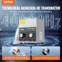 VEVOR Limpiador Ultrasónico 2 L con Temporizador de Calentamiento y Cesta Equipo de Limpieza Ultrasónico Digital Profesional 60 W para Relojes Instrumentos Gafas Monedas Piezas de Metal Plata
