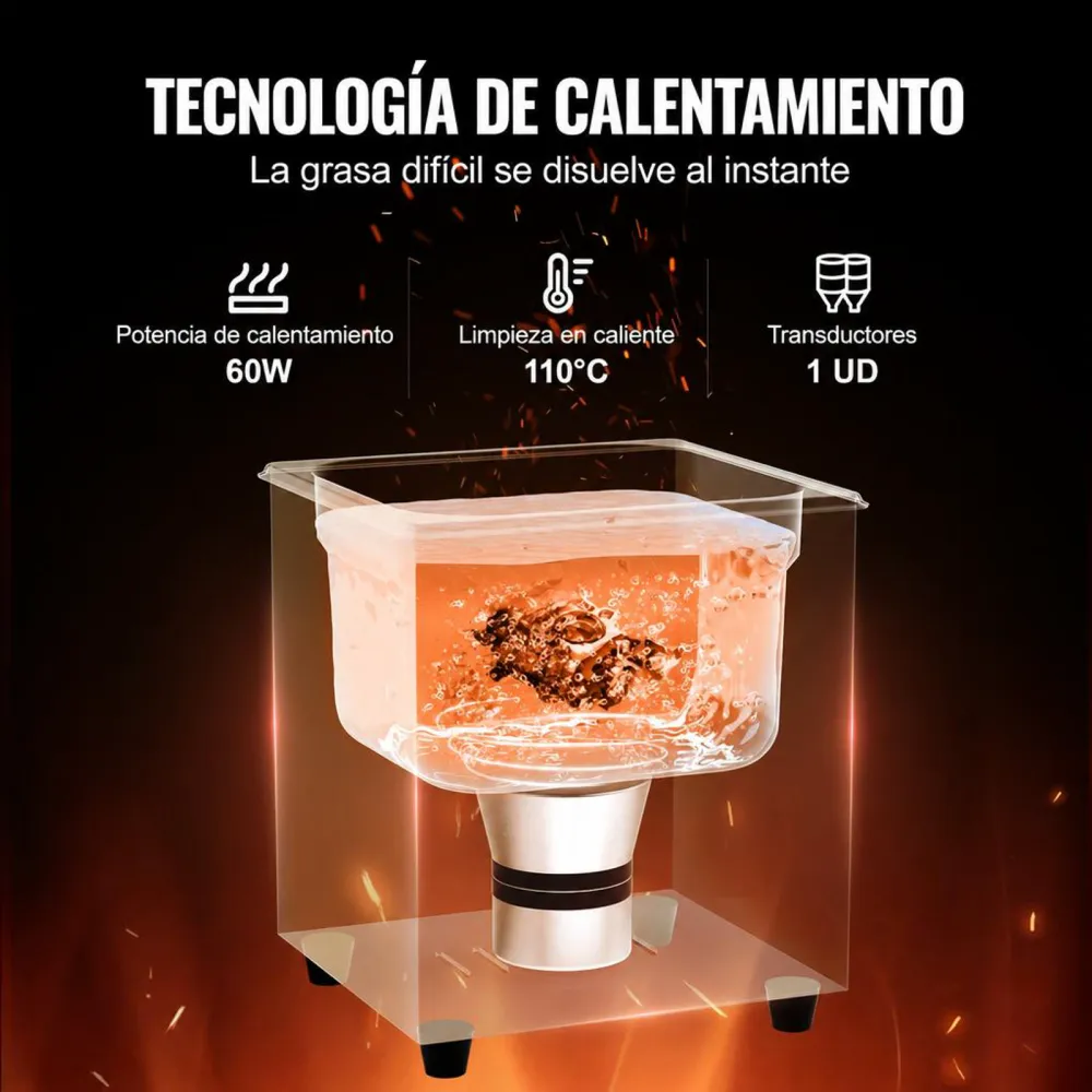 VEVOR Limpiador Ultrasónico 2 L con Temporizador de Calentamiento y Cesta Equipo de Limpieza Ultrasónico Digital Profesional 60 W para Relojes Instrumentos Gafas Monedas Piezas de Metal Plata