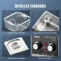 VEVOR Limpiador Ultrasónico 2 L con Temporizador de Calentamiento y Cesta Equipo de Limpieza Ultrasónico Digital Profesional 60 W para Relojes Instrumentos Gafas Monedas Piezas de Metal Plata