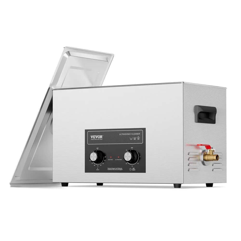 VEVOR Limpiador Ultrasónico 30 L 600 W con Temporizador de Calentamiento y Cesta Máquina de Cavitación Sónica Digital para Herramientas de Laboratorio, Piezas Metálicas, Carburador, Piezas de Auto