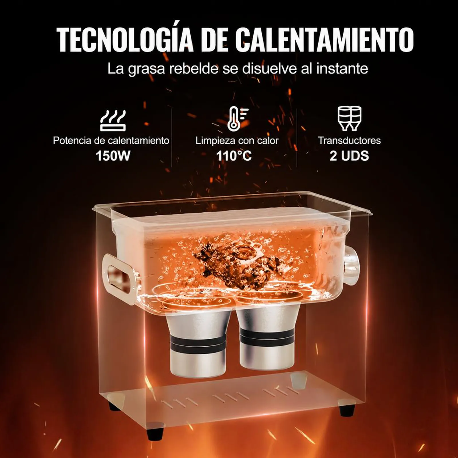 VEVOR Limpiador Ultrasónico 3 L con Temporizador de Calentamiento y Cesta Equipo de Limpieza Ultrasónico Digital Profesional 120 W para Relojes Instrumentos Gafas Monedas Piezas de Metal Plata