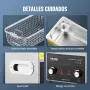 VEVOR Limpiador Ultrasónico 3 L con Temporizador de Calentamiento y Cesta Equipo de Limpieza Ultrasónico Digital Profesional 120 W para Relojes Instrumentos Gafas Monedas Piezas de Metal Plata
