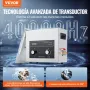 VEVOR Limpiador Ultrasónico 6 L 180 W con Temporizador de Calentamiento y Cesta Máquina de Cavitación Sónica Digital para Herramientas de Laboratorio, Piezas Metálicas, Carburador, Piezas de Auto