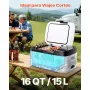 VEVOR Nevera Portátil para Coche 12/24 V CC 100-240 V CA con Compresor, Control de Temperatura de -20 °C a 20 °C, con Aplicación, Congelador de 15 L para Autocaravanas, Camping, Barcos, Pesca