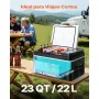 VEVOR Nevera Portátil para Coche 12/24 V CC 100-240 V CA con Compresor, Control de Temperatura de -20 °C a 20 °C, con Aplicación, Congelador de 22 L para Autocaravanas, Camping, Barcos, Pesca