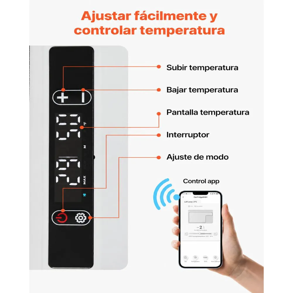 VEVOR Nevera Portátil para Coche 12/24 V CC 100-240 V CA con Compresor, Control de Temperatura de -20 °C a 20 °C, Doble Zona, 95 L para Autocaravanas, Camping, Barcos, Pesca, Viajes, Exteriores