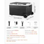 VEVOR Nevera Portátil para Coche 12/24 V CC 100-240 V CA con Compresor, Control de Temperatura de -20 °C a 20 °C, Doble Zona, 95 L para Autocaravanas, Camping, Barcos, Pesca, Viajes, Exteriores