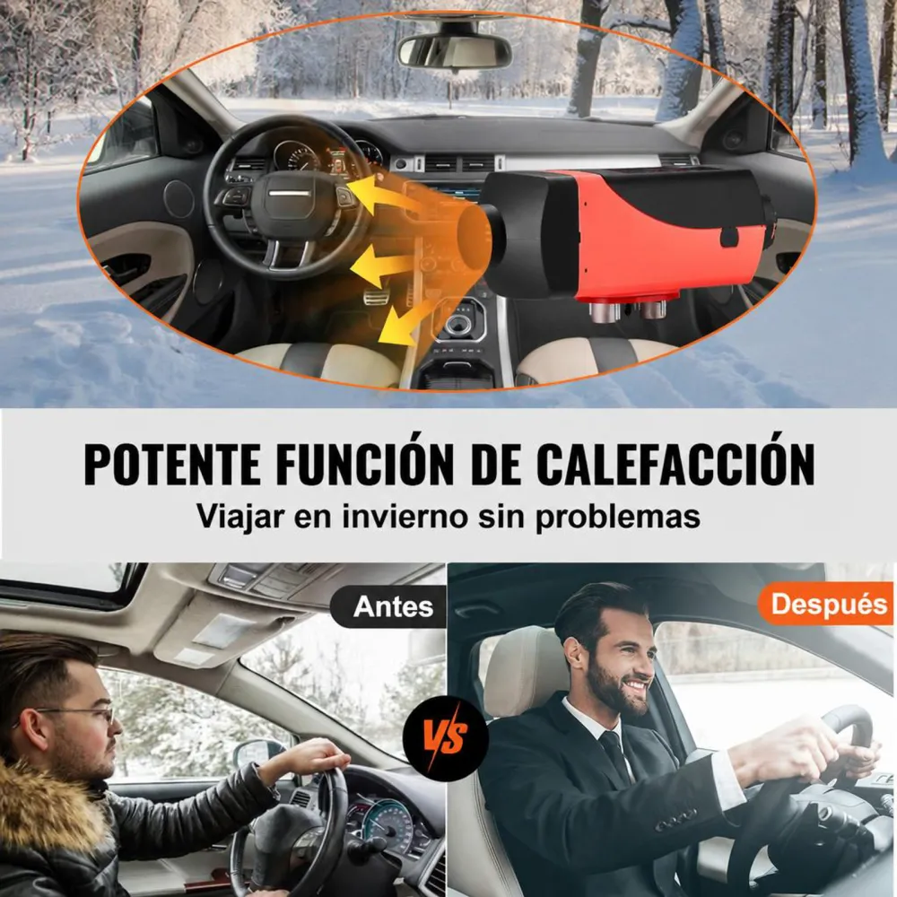 VEVOR Calentador de Aire Diesel 12V 2KW con Silenciador Calentador de Combustible Calefacción Estacionaria Diesel Calentador Coche Diesel Aire Calentador Motor Diesel
