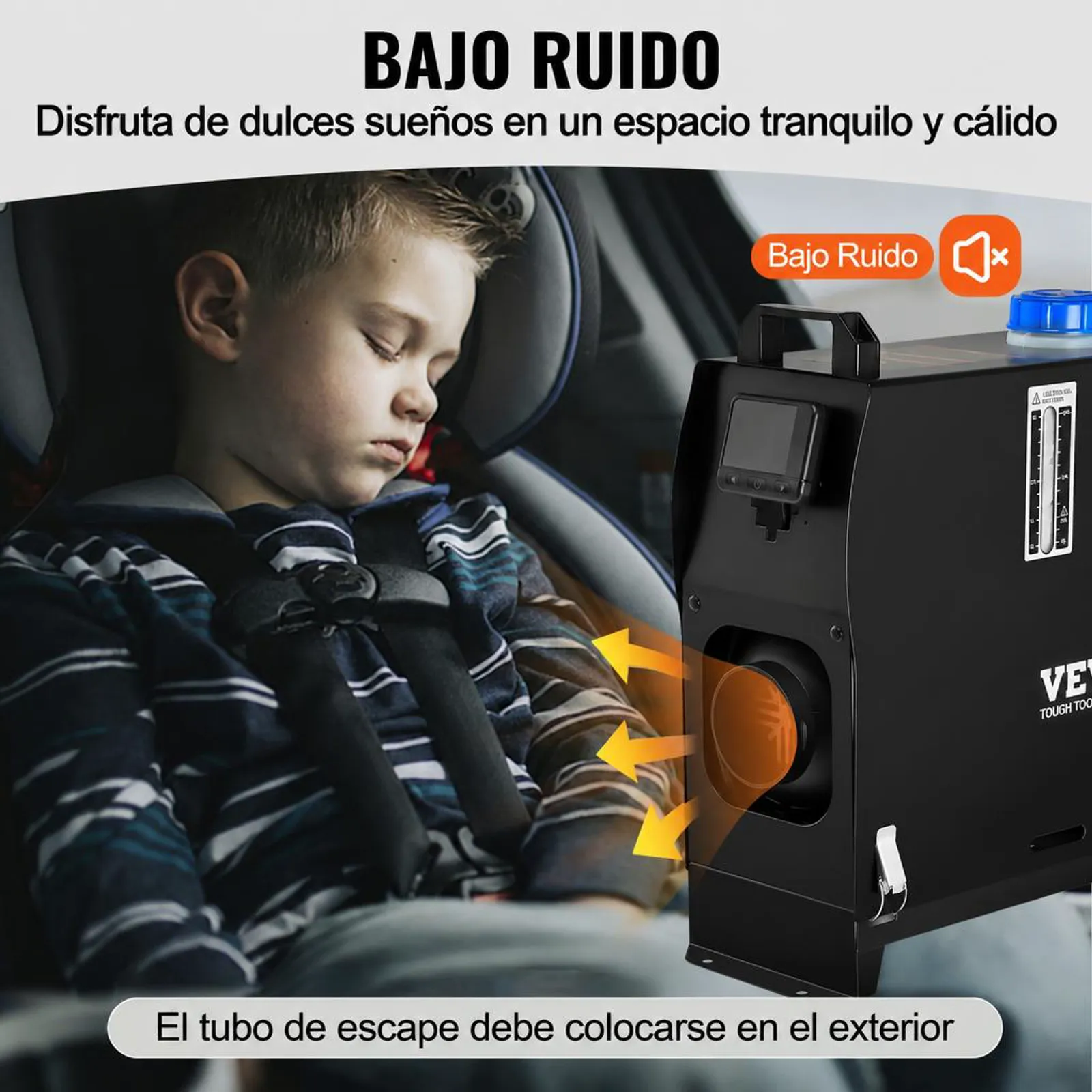 VEVORCalentador de Aire Diésel, 12 V 5-8KW Calefacción Estacionaria Diésel -40 °C - 80 °C Calentador de Estacionamiento Diésel Calefacción Estática Furgoneta Diésel Calentador Coche con Interruptor LCD
