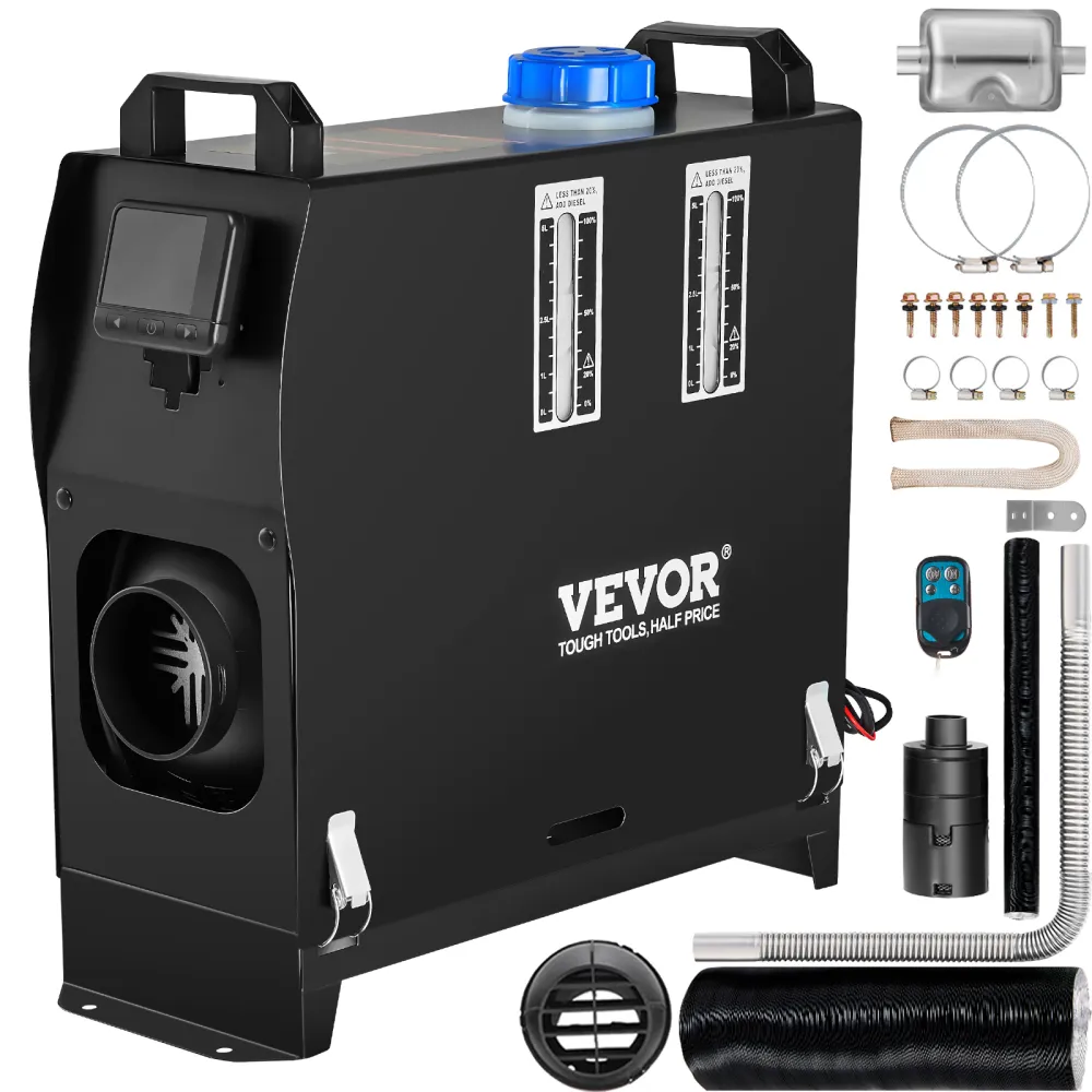 VEVORCalentador de Aire Diésel, 12 V 5-8KW Calefacción Estacionaria Diésel -40 °C - 80 °C Calentador de Estacionamiento Diésel Calefacción Estática Furgoneta Diésel Calentador Coche con Interruptor LCD