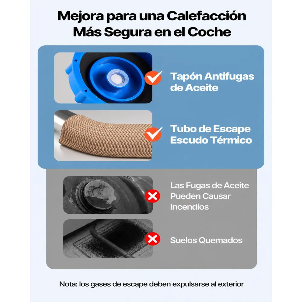 VEVOR Calentador de Aire Diésel 12-24V 5-8KW Consumo 0,18-0,37 L/h Calefacción Estacionaria 8-36°C Ajustable con Control Remoto Pantalla LCD a Color Tanque de Combustible 10 L para Camión, Barco