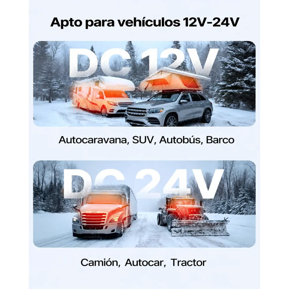 VEVOR Calentador de Aire Diésel 12-24V 5-8KW Consumo 0,18-0,37 L/h Calefacción Estacionaria 8-36°C Ajustable con Control Remoto Pantalla LCD a Color Tanque de Combustible 10 L para Camión, Barco