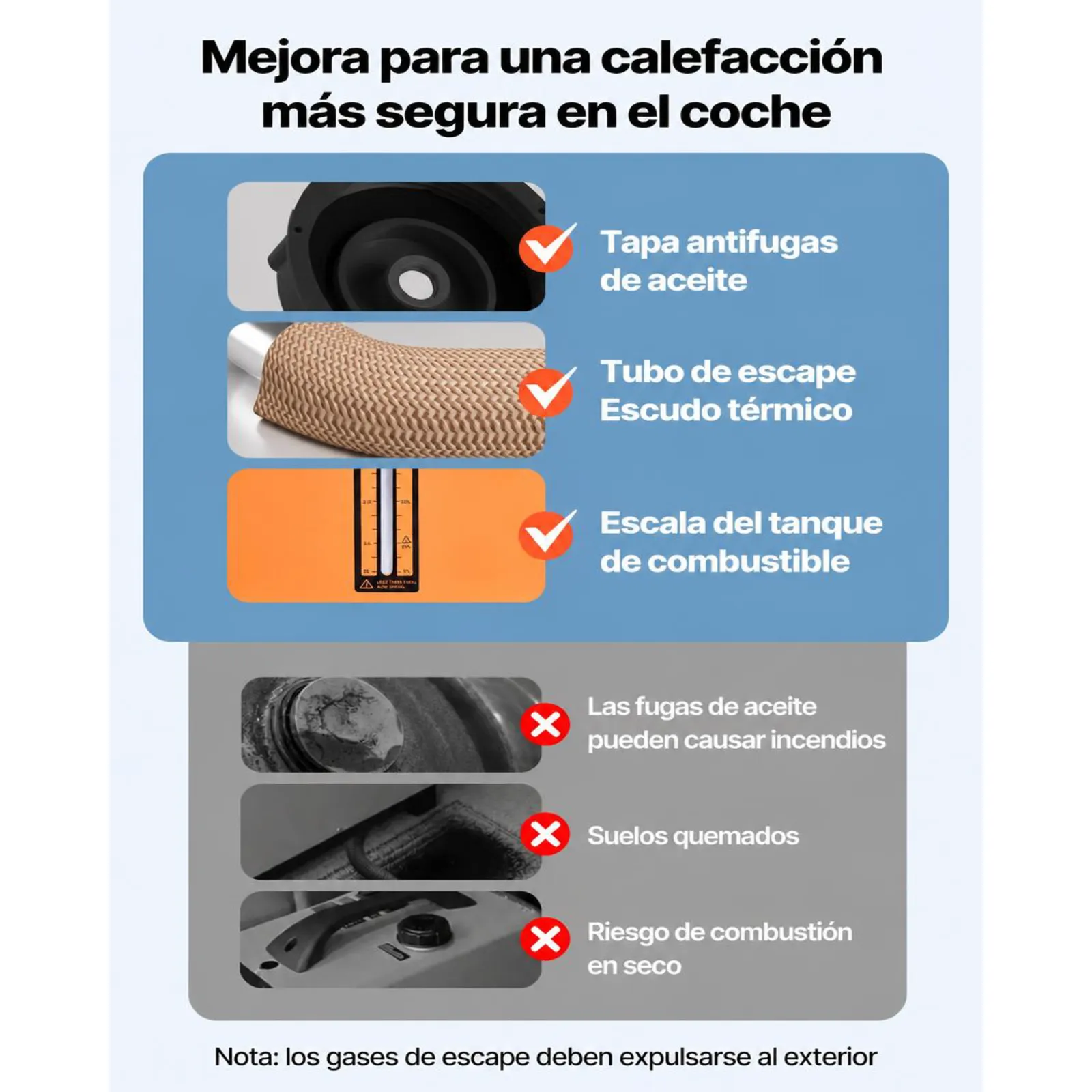 VEVOR Calentador de Aire Diésel 12-24V 5-8KW Consumo 0,18-0,36 L/h Calefacción Estacionaria 0-40 °C Ajustable con Control Remoto Pantalla LCD Bajo Ruido Tanque de 5 L para Camión, Barco, Caravana