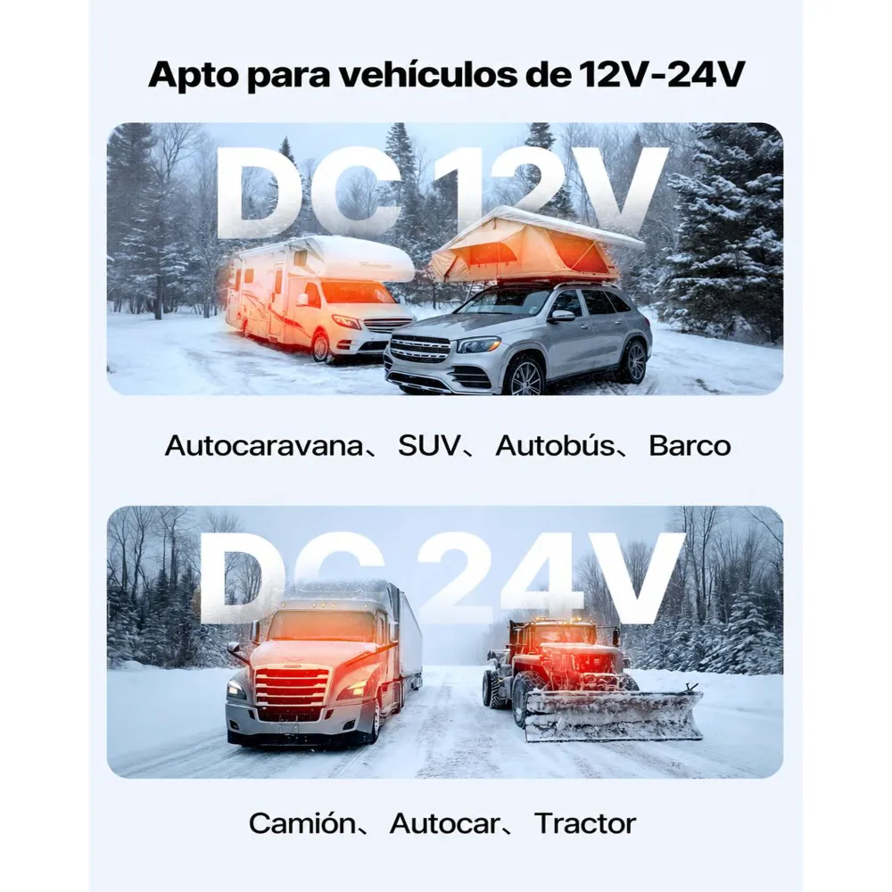 VEVOR Calentador de Aire Diésel 12-24V 5-8KW Consumo 0,18-0,36 L/h Calefacción Estacionaria 0-40 °C Ajustable con Control Remoto Pantalla LCD Tanque de 5 L para Camión, Barco, Furgoneta, Caravana