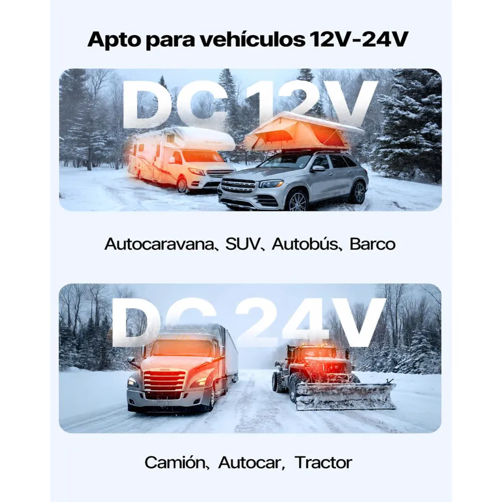 VEVOR Calentador de Aire Diésel 12-24V 5-8KW Consumo 0,18-0,36 L/h Calefacción Estacionaria 0-40 °C Ajustable con Control Remoto Interruptor LCD Bajo Ruido Tanque de 5 L para Camión, Barco