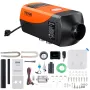 VEVOR Calentador Diesel 12&24V 2KW 0,12-0,26 L/h Calentador de Aire Diesel 8-36 °C Ajustable 10-15m² Control LCD Inteligente y Mando a Distancia Depósito de 10L para Interior de Autocaravana Camión Barco