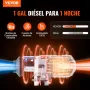 VEVOR Calentador de Aire Diesel 12V 5-8KW Consumo 0,16-0,62 L/h Calefacción Estacionaria 8~36°C Ajustable 20-25m² Control Inteligente con LCD Bluetooth Mando a Distancia Tanque de 10L para Camión Barco