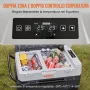 VEVOR Frigo Portatile per Auto, 38 Litri Frigorifero Compressore Congelatore Elettrico CC e CA con Manico Telescopico e Ruote per Campeggio 0,6kW.h Da -20°C a 10°C Regolabile per Auto Camion Barca