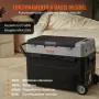 VEVOR Frigo Portatile per Auto, 38 Litri Frigorifero Compressore Congelatore Elettrico CC e CA con Manico Telescopico e Ruote per Campeggio 0,6kW.h Da -20°C a 10°C Regolabile per Auto Camion Barca