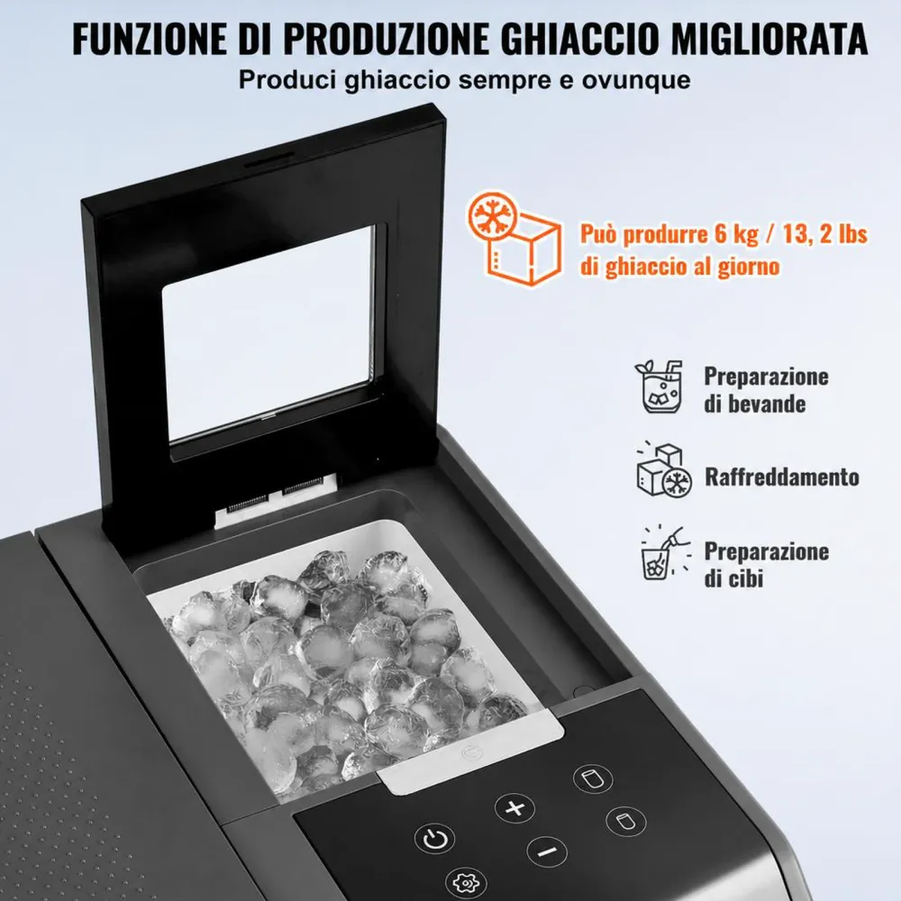 VEVOR Frigorifero Portatile per Auto, Frigorifero 12 V, Congelatore Portatile Zona Singola 35 L, Temperatura - 20 ~ 20 ℃, Refrigeratore a Compressore con Rotelle per Casa, Esterno, Camper, Auto