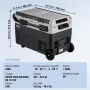 VEVOR Frigorifero Portatile per Auto, Frigorifero 12 V, Congelatore Portatile a Due Zona da 40 L , Temperatura Regolabile - 20 ~ 20 ℃, Refrigeratore a Compressore per Casa, Esterno, Camper, Auto