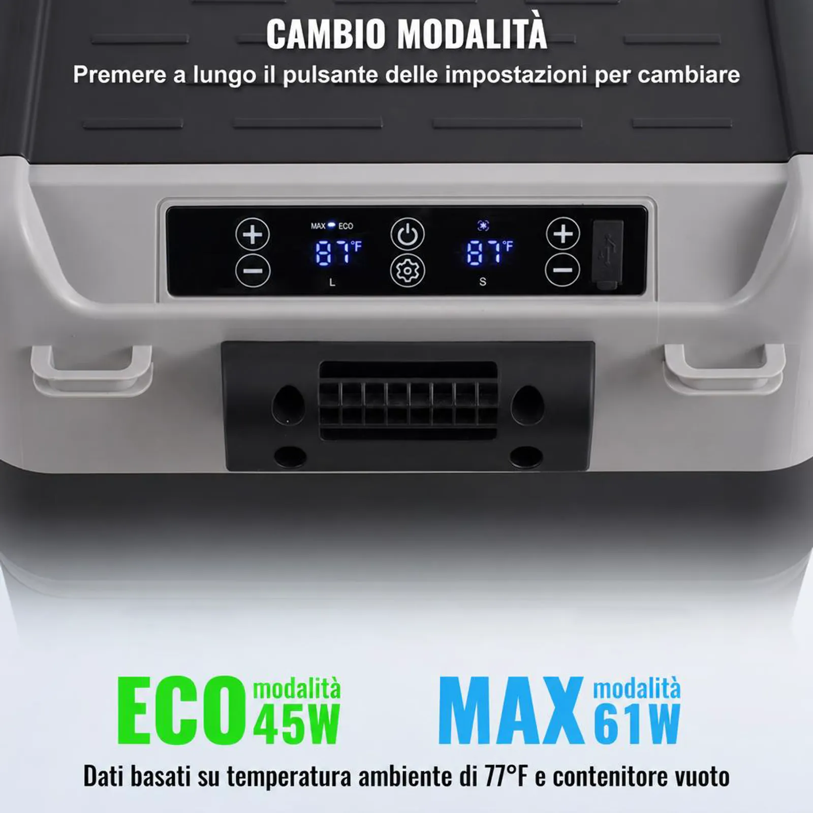 VEVOR Frigorifero Portatile per Auto, Frigorifero 12 V, Congelatore Portatile a Due Zona da 50 L , Temperatura Regolabile - 20 ~ 20 ℃, Refrigeratore a Compressore per Casa, Esterno, Camper, Auto