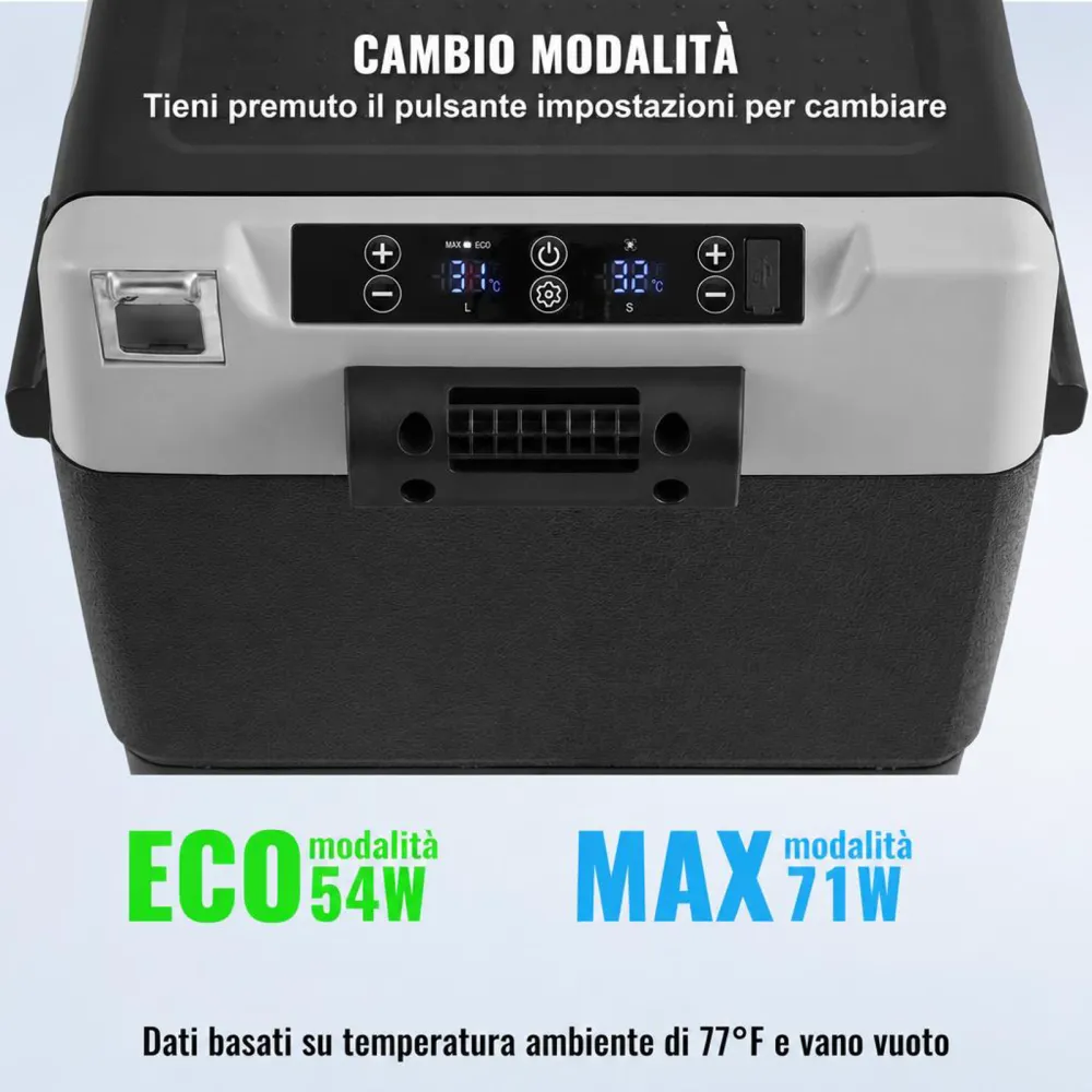 VEVOR Frigorifero Portatile per Auto, Frigorifero 12 V, Congelatore Portatile a Due Zona da 58 L , Temperatura Regolabile - 20 ~ 20 ℃, Refrigeratore a Compressore per Casa, Esterno, Camper, Auto