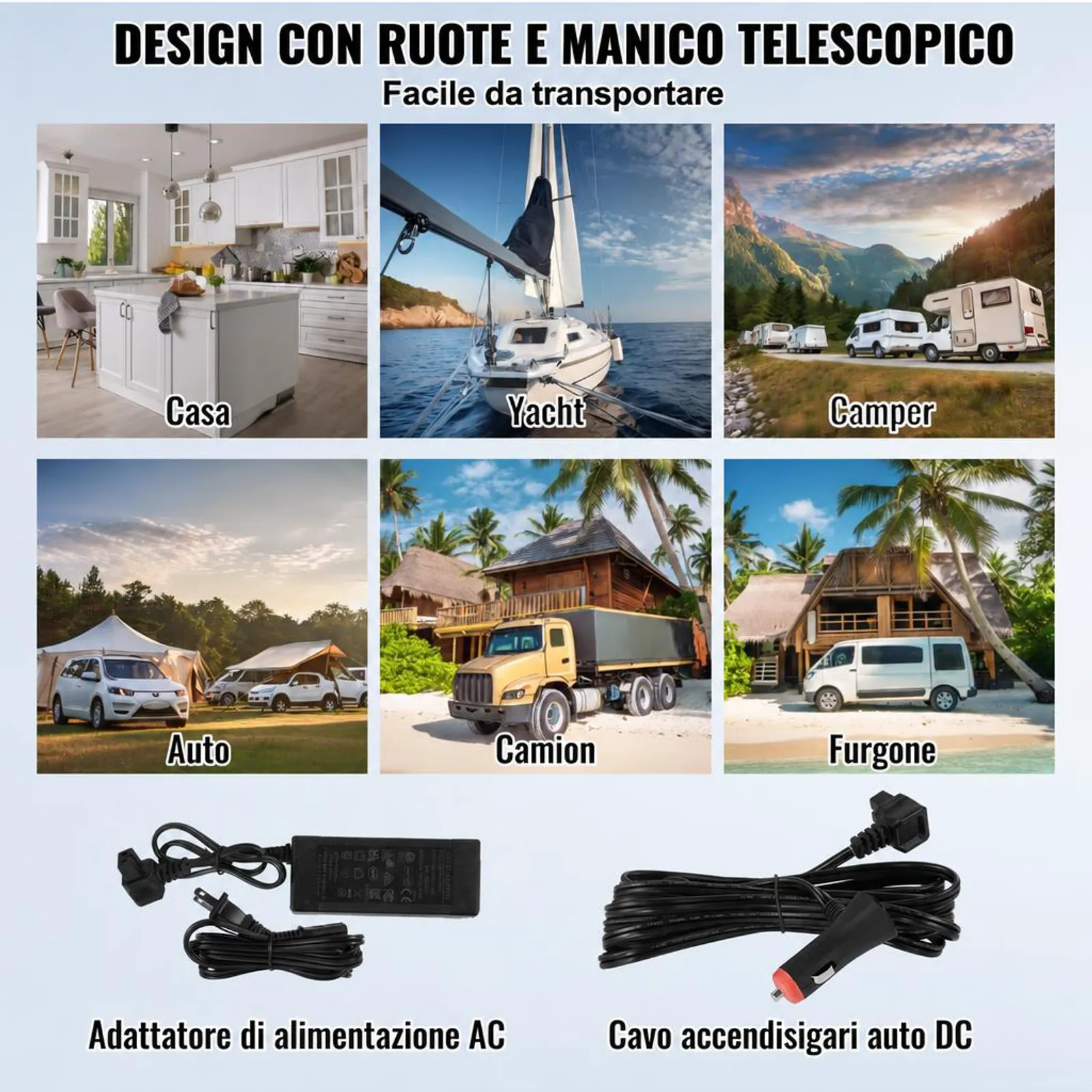 VEVOR Frigorifero Portatile per Auto, Frigorifero 12 V, Congelatore Portatile a Due Zona da 58 L , Temperatura Regolabile - 20 ~ 20 ℃, Refrigeratore a Compressore per Casa, Esterno, Camper, Auto