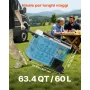 VEVOR Frigorifero a Ruote per Auto Portatile, Frigo Portatile con Ruote Maniglia Capienza 60 Litri, Congelatore a Compressore 12/24V CC 100-240V CA da Esterno Campeggio Picnic, Frigorifero per Camper