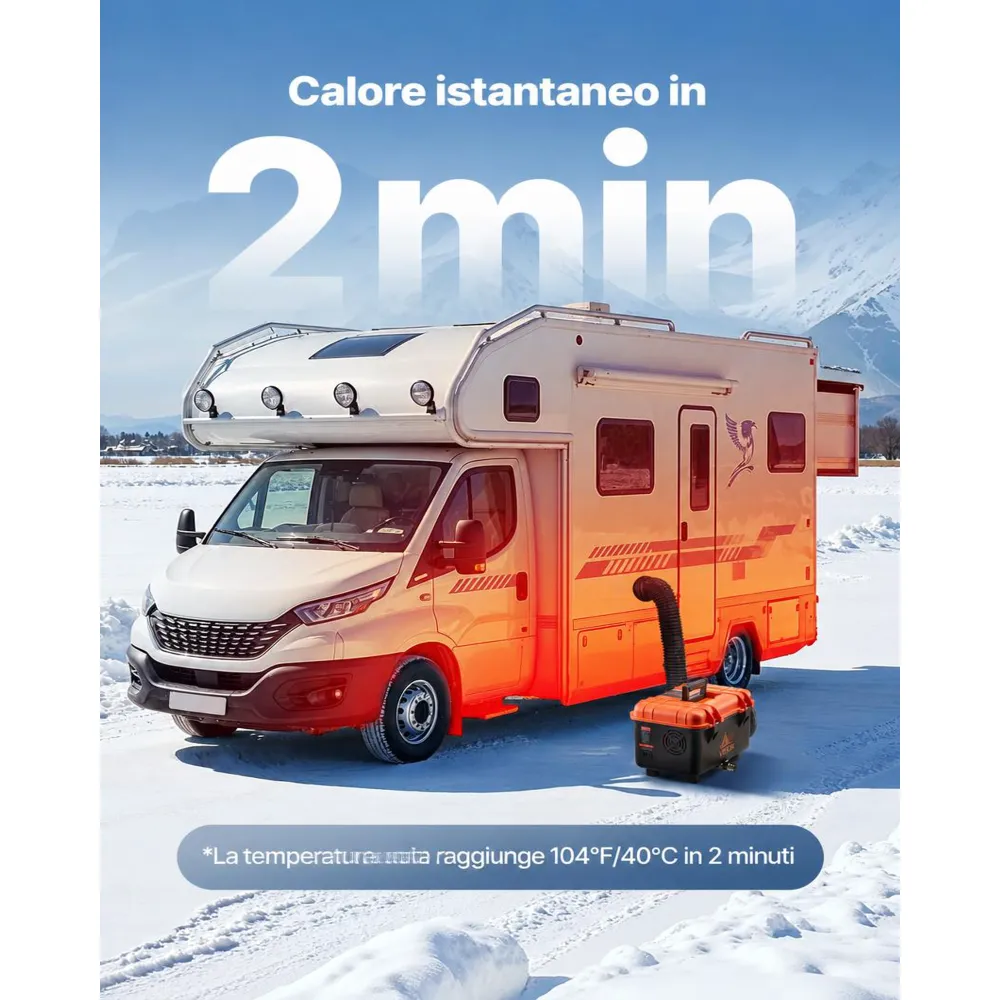 VEVOR Riscaldatore d'Aria Diesel 8 kW DC 12 V/24 V Riscaldatore da Parcheggio Portatile con Telecomando Schermo LCD, Serbatoio del Carburante da 4L per Camion Camper