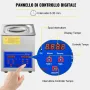 VEVOR Pulitore ad Ultrasuoni 2L Macchina di Pulizia ad Ultrasuoni in Acciaio Inossidabile Timer Riscaldamento Digitale Pulizia di Gioielli per Uso Domestico Personale Commerciale