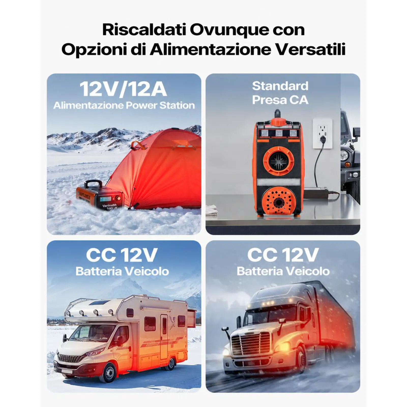 VEVOR Riscaldatore Diesel, Riscaldatore d'Aria Diesel Portatile All-in-One da 5-8KW DC 12 V con Controllo Tramite App Bluetooth, Telecomando e Schermo LCD, Serbatoio del Carburante da 4,5 L