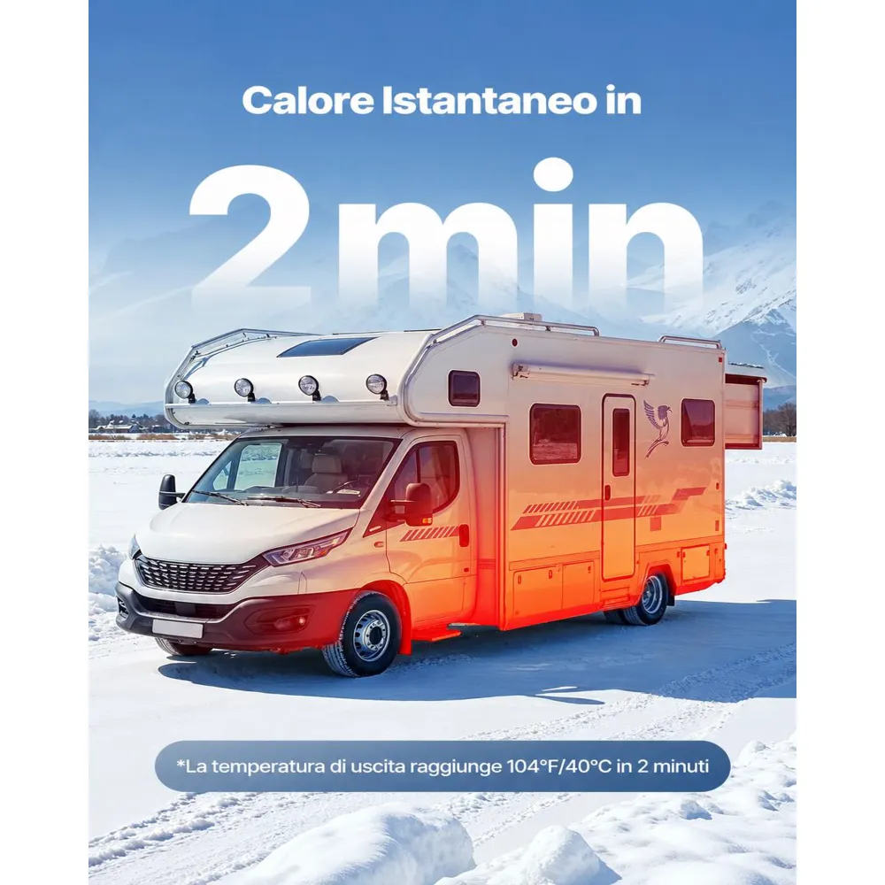 VEVOR Riscaldatore Diesel, 8 kW, DC 12 V/24 V, Riscaldatore d'Aria Diesel Portatile Tutto in Uno con Telecomando e Schermo LCD, Riscaldamento Rapido e Basso Rumore, Serbatoio Carburante da 5 L