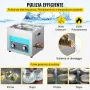 VEVOR 10L Macchina di Pulizia Ultrasonico Cleaner Professionale Digital Ultrasonic Cleaner Macchina Sanitizer per Carburatore Parti in Ottone Gioielli Dentali Monete Metalliche
