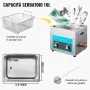 VEVOR 10L Macchina di Pulizia Ultrasonico Cleaner Professionale Digital Ultrasonic Cleaner Macchina Sanitizer per Carburatore Parti in Ottone Gioielli Dentali Monete Metalliche